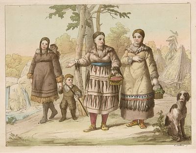 Галлина Ж. / Gallina G. Народы Севера. 1820-е гг. Офорт с подкраской, 24&times;34 см.