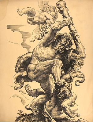 Егер Кристофель (1596-1652/53) по оригиналу П. П. Рубенса. 
Геркулес, побеждающий раздор. 1630 