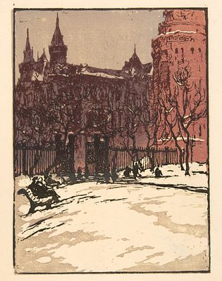 Тукачев Леонид Лаврентьевич (1928-1998). 
Москва. Исторический музей. 1957 г. Автолитография 