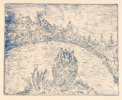 Кропивницкий Евгений Леонидович (1893 - 1979). 
Леший. 1970-е гг. Цветной офорт, 28,4&times;33 