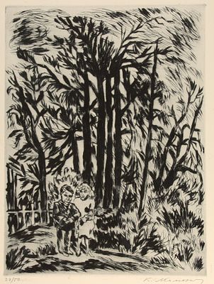 Мамонов Кирилл Серафимович (род. 1937). 
Парочка в лесу. 1990-е гг. Офорт, акватинта 