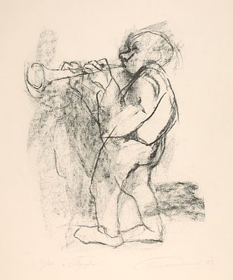 Башлыков Владимир Иванович (род. 1943). 
Трубач.1993 г.. Автолитография, 54&times;43,5 см. Под 