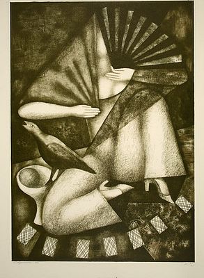 Булгакова Ольга Васильевна (р. 1951). 
Гадалка. 1998 г. Автолитография, 76&times;61 см. Под 