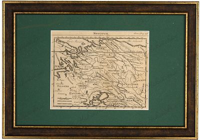 Карта Московии. [Первая четверть XVIII в.] На франц. яз. 17 х 13,5 см - карт., 34 х 23,5 см - 