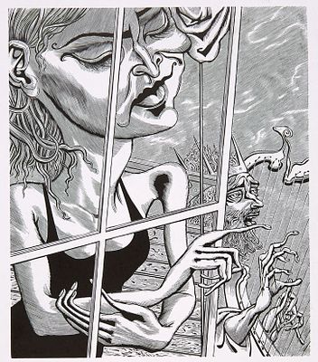 Верхоланцев Михаил Михайлович (р. 1937). 
Давид Псалмопевец. 1980-е гг. Ксилография, 32 