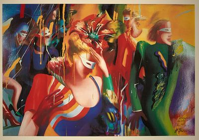 Гречина Ольга Николаевна (р. 1947). 
Дорога на карнавал. 1994 г. Многослойная шелкография, 55 