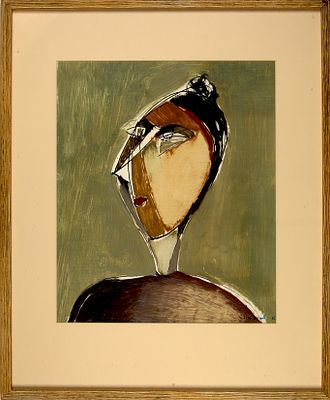 Геворгян ( Геворкян) Армен (р. 1958). 
Портрет. 1991 г. Бумага, тушь, масло, 39,5&times;33 см. 