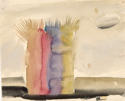 Сынков Виктор. Пейзаж с фантастическими деревьями. 1990-гг. Бумага, шариковая ручка 