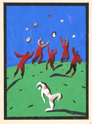 Голицын Андрей Кириллович (р.1932). 
Ветхозаветная пасха. 2000 г. Ватман, тушь, гуашь 