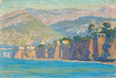 Лучишкин Сергей Алексеевич (1902-1989). 
Сорренто. 1960 г. Картон, масло, 22,6&times;33 см. Спр 