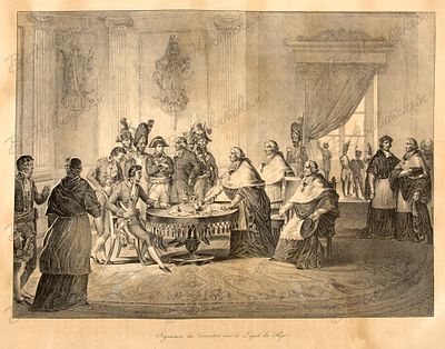 [Подписание конкордата с Папским легатом]. Signature du concordat avec le Legat du Pape. Лист 