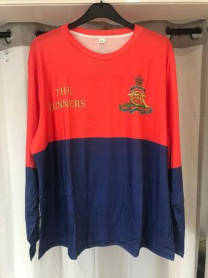 ROYAL ARTILLERY LONG SLEEVE TEE SHIRT WITH FRONT, BACK AND SLEEVES PRINTED SIZE U.K. 2XL (