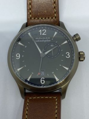 Movado Calendoplan. שנת ייצור: שנות ה - עד היוםחומר: פלדה וציפוימנגנון: קוורץמידות: 43.5 מממין: 