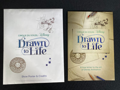 Cirque du Soleil Drawn to Life Grand Opening Show Poster & Credits. Only available on opening 