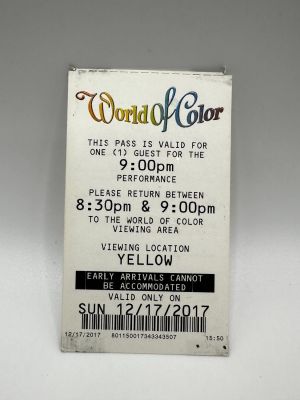 World of Color viewing pass - 12/17/2017. Item is available for pickup in Celebration, FL. This 