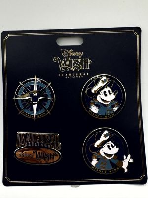 Disney Wish Inaugural Sailings 4 Pin Set. Item is available for pickup in Celebration, FL. This 