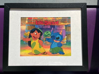 Lilo and Stitch Framed Art. Oversize Shipping Charge of $15.