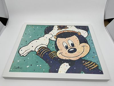 Mickey Bon Voyage DCL 25th Anniversary Framed Art by Joe Kaminski. Oversize Shipping Charge of $20.