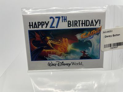 WDW 27th Birthday Button Featuring Fantasmic!. This item qualifies for $12 flat rate shipping.