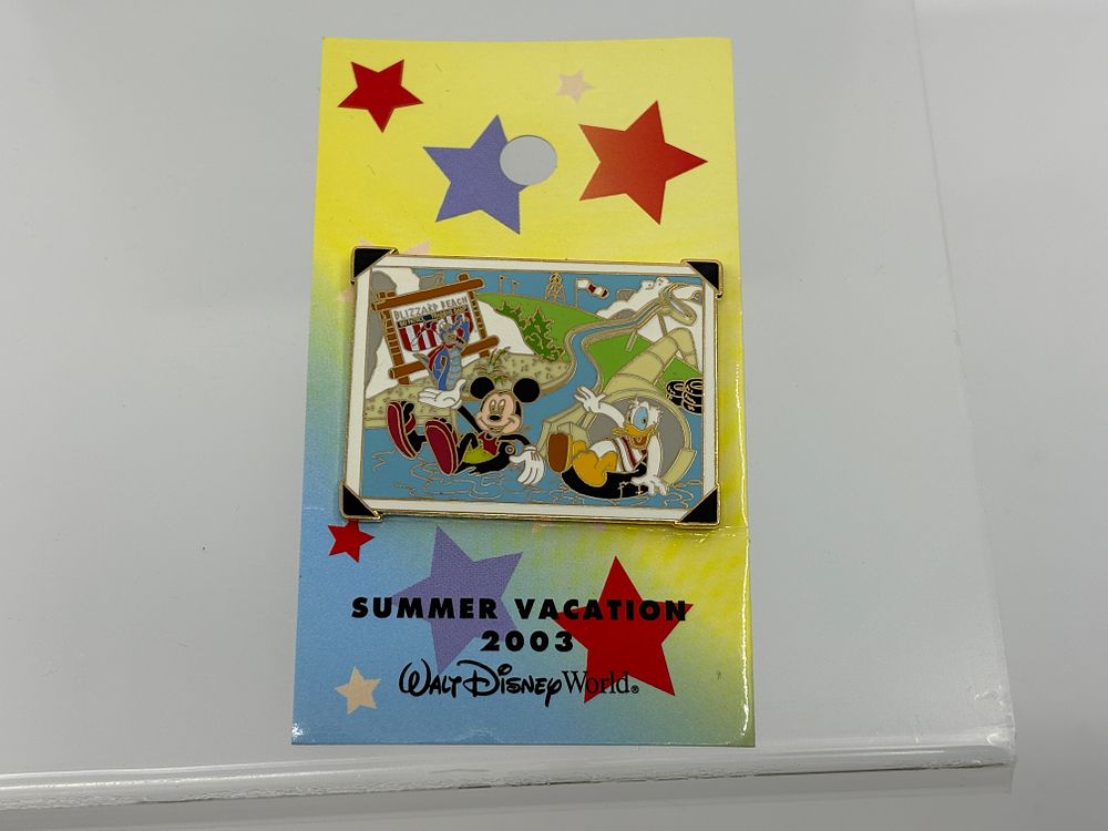 Mickey Mouse & Donald at Blizzard Beach // Summer Vacation 2003 Pin Pursuit. Disney's Wide World 
