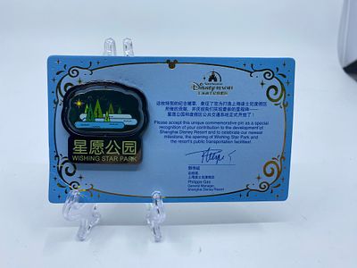 Shanghai Disney Resort Wishing Star Park Cast Member Gift Pin on Card