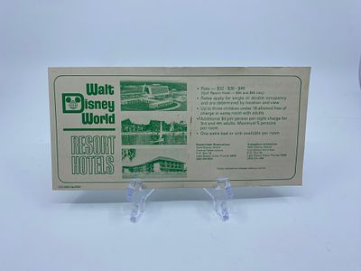 Vintage Ephemera 1970s Walt Disney World Resort Hotels Leaflet Rate Card