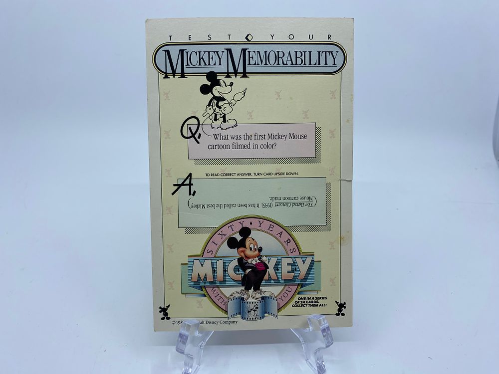 Mickey Memorability Trivia Card