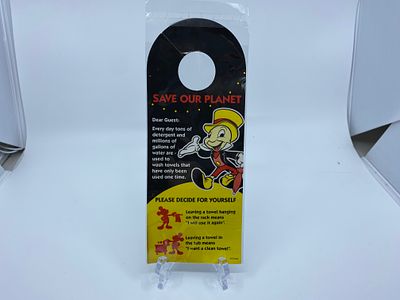 Disney Jiminy Cricket "Save Our Planet" Door Hanger