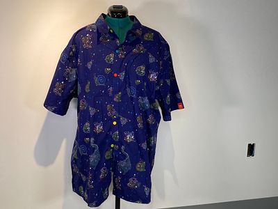 Disneyland Main Street Electrical Parade Patterned 50th Anniversary Button-Up Shirt Size 3XL