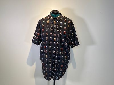 Star Wars Rsvlts Helmet Patterned Button Up Shirt Size 2XL