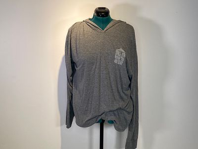 Space Mountain 45th Anniversary Grey Long Sleeve Shirt With Hood Size 2XL