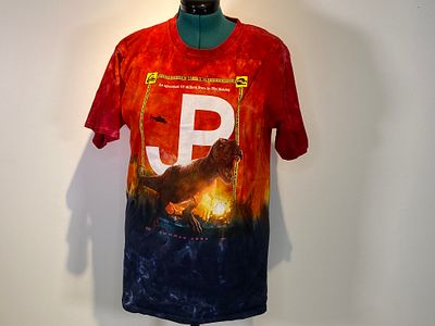 Universal Red and Blue Ombr&eacute; Jurassic Park T-Shirt Size L