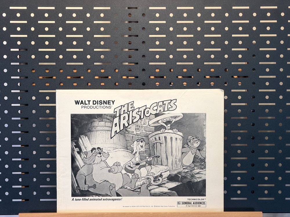 The Aristocats Walt Disney Productions 1980 Re-Release Movie Press Book and Ad Pad