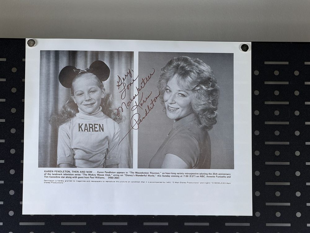 Original Mouseketeer Karen Signed Headshot