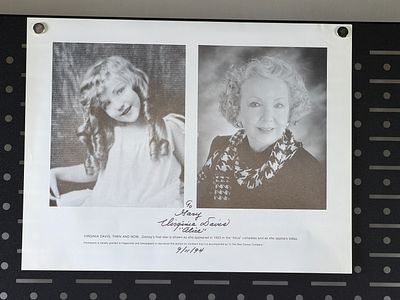 Virginia Davis Alice Comedies Signed Headshot 1994