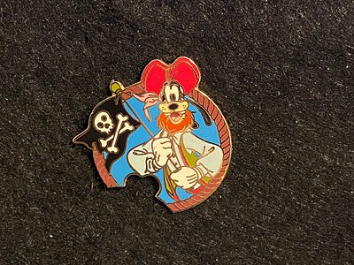 Goofy Pirate Holding Flag Pin
