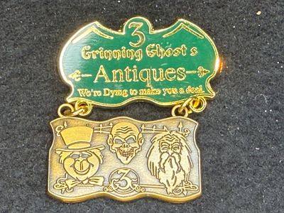 Haunted Mansion Grinning Ghosts Antiques Trade City Usa Dangle Pin