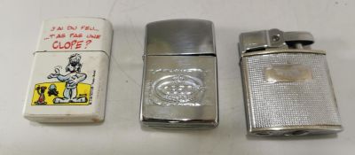 3 X VINTAGE LIGHTERS TO INCLUDE: AUSTRIAN 1960'S CHAMP COMIC LIGHTER VINTAGE RONSON LIGHTER 