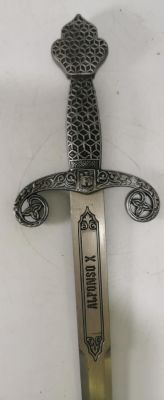 SMALLER ORNATE TOLEDO STEEL SWORD IN THE STYLE OF KING ALFONSO X (12TH CENTURY) OF SPAIN 22 