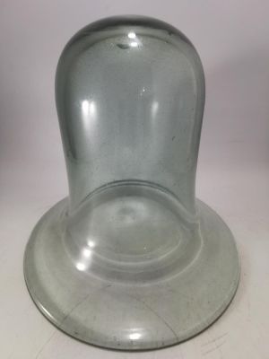 HEAVY VINTAGE GLASS BELL SHAPED DIFFUSER WITH PONTIL MARK (small scuff on exterior)