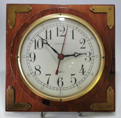 HARDWOOD &amp; BRASS VERICHRON WALL CLOCK