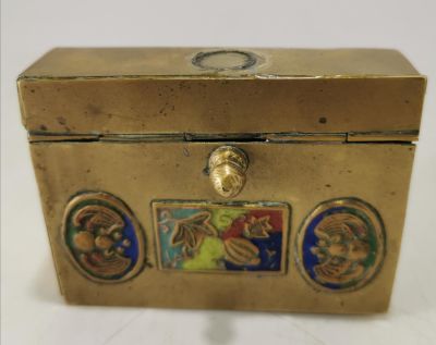 WW1 ORNATE BRASS TRENCH ART TOP OPENING CIGARETTE CASE