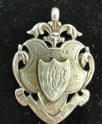 VINTAGE SILVER POCKET WATCH FOB - 7.9gms HALLMARKED