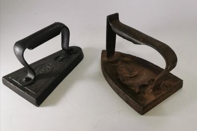 2 X HEAVY VICTORIAN FLAT IRONS