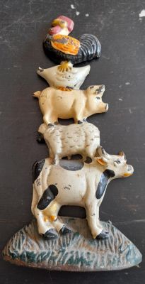 FARMYARD HEAVY CAST IRON VINTAGE DOORSTOP - 10 INCHES IN HEIGHT