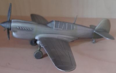 DESIGNER PEWTER 1938 USA 'CURTISS P-40 WAR HAWK' 6 X 5 INCHES