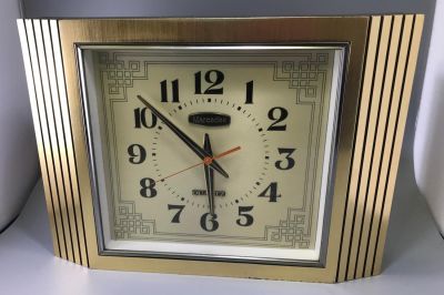 AUTHENTIC VINTAGE 'MERCEDES' WALL CLOCK 16 X 11 X 3 INCHES W/O