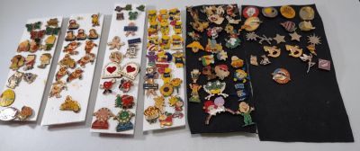 6 STRIPS OF VARIOUS ENAMEL PIN BADGES