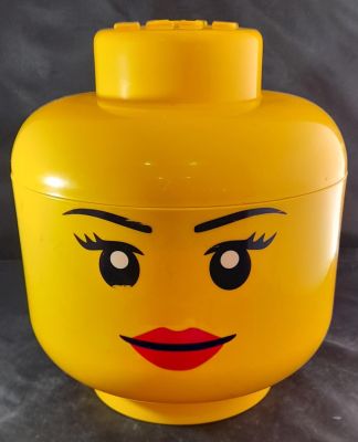 LARGE COLLECTABLE LEGO GIRL'S HEAD STORAGE CASE FOR LEGO PIECES