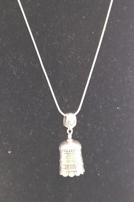 SILVER ORNATE 'FRIENDS' BELL PENDANT &amp; NECKLACE 18.2gms